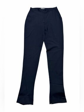 Vintage Salvatore Ferragamo Black Wool Stretch Zip Hem Pants Made Italy 44